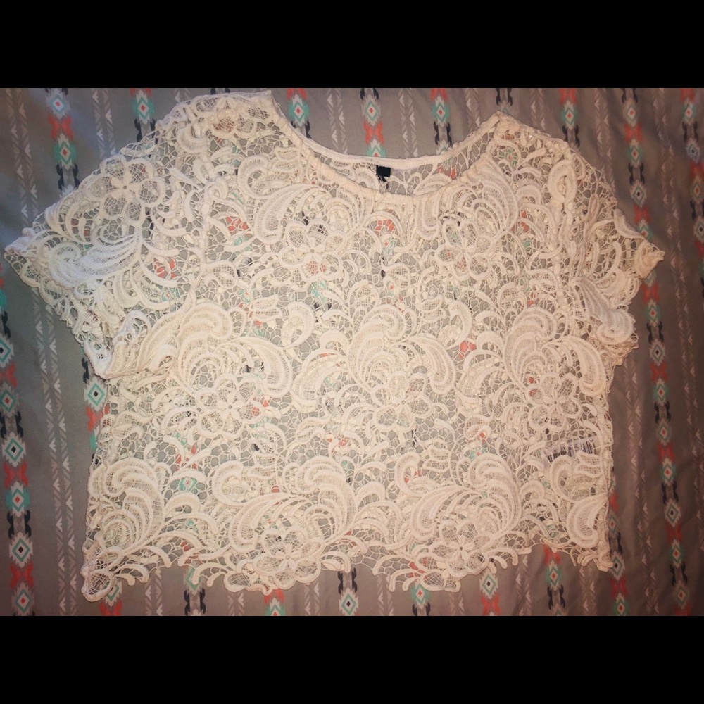 Boho lace crop top